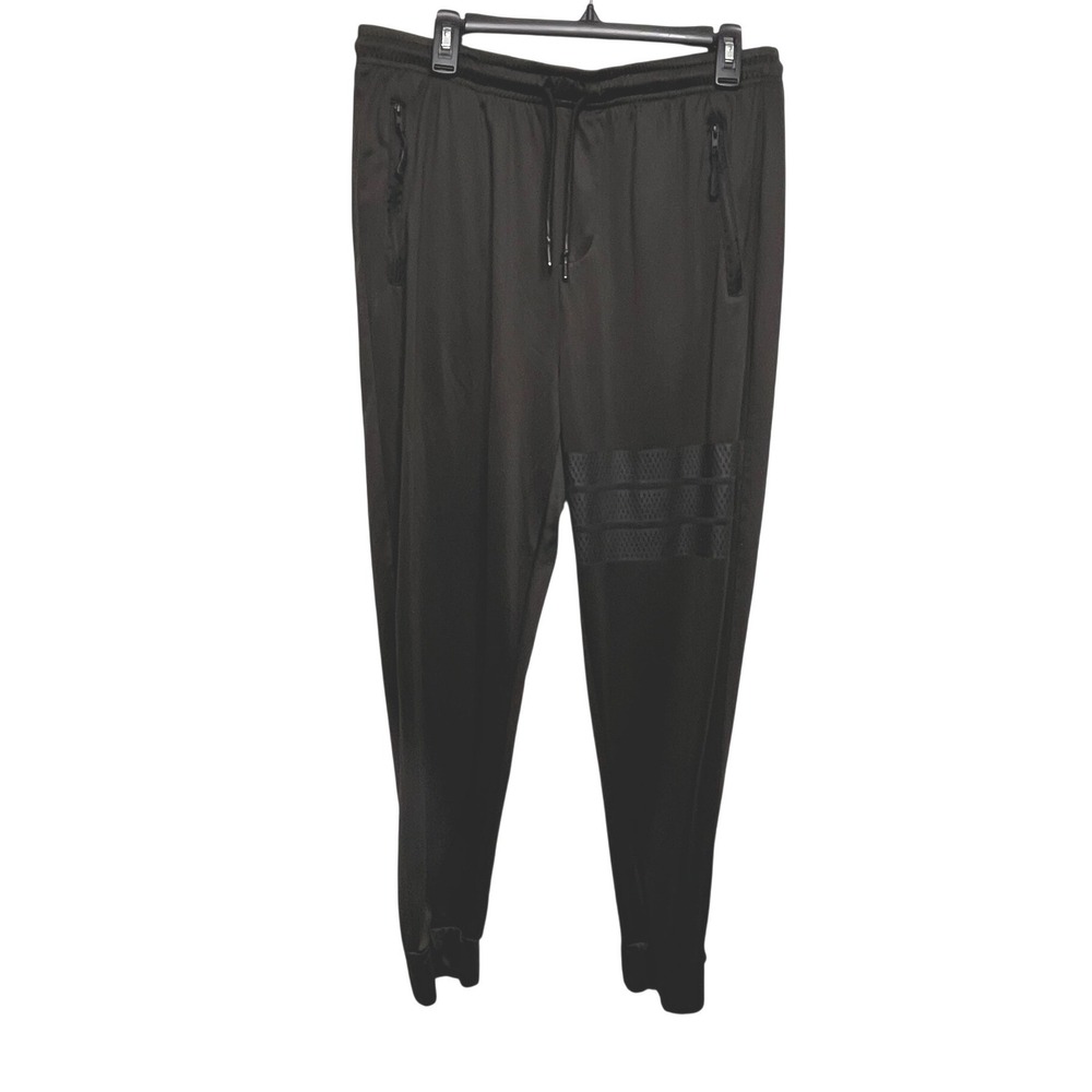 Public Record Rafter JGR‎ Black Tech Fleece Joggers Mens XL Standard Fit Mesh